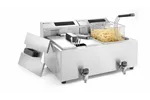 Frytownica z panelem cyfrowym z kranem spustowym 2×8l, Profi Line, 16L, 230V/7000W, 605x515x350mm Hendi 207376