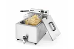 Frytownica manualna z kranem spustowym, 8l, Profi Line, 8L, jasnoszary, 230V/3500W, 305x515x354mm Hendi 209202