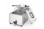 Frytownica manualna z kranem spustowym, 8l, Profi Line, 8L, jasnoszary, 230V/3500W, 305x515x354mm Hendi 209202