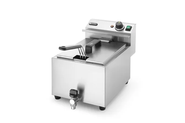 Frytownica manualna z kranem spustowym, 8l, Profi Line, 8L, jasnoszary, 230V/3500W, 305x515x354mm Hendi 209202