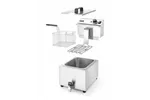 Frytownica manualna z kranem spustowym, 8l, Profi Line, 8L, jasnoszary, 230V/3500W, 305x515x354mm Hendi 209202