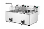 Frytownica manualna z kranem spustowym, 2x8l, Profi Line, 16L, 230V/7000W, 610x515x369mm Hendi 209301