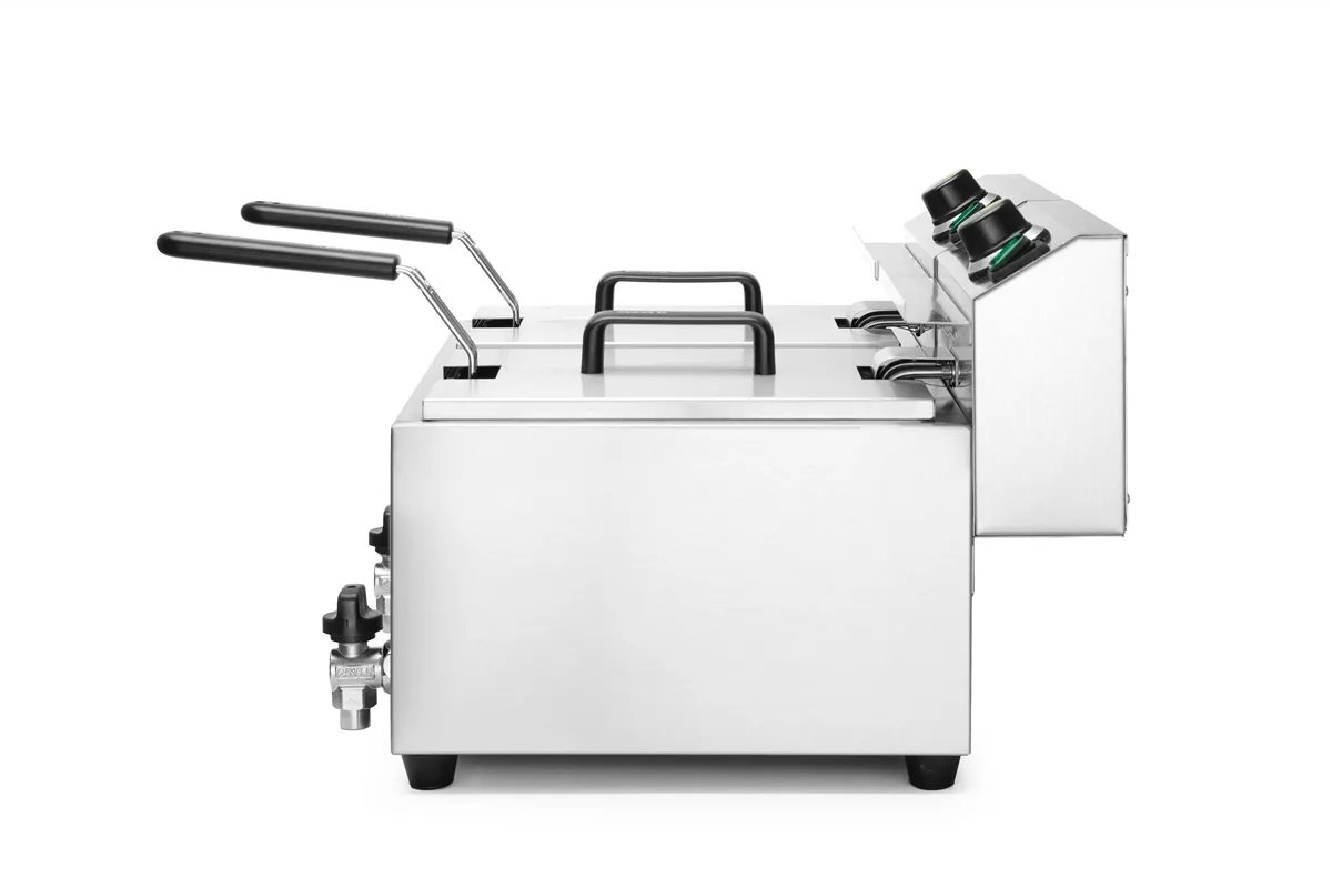 Frytownica manualna z kranem spustowym, 2x8l, Profi Line, 16L, 230V/7000W, 610x515x369mm Hendi 209301