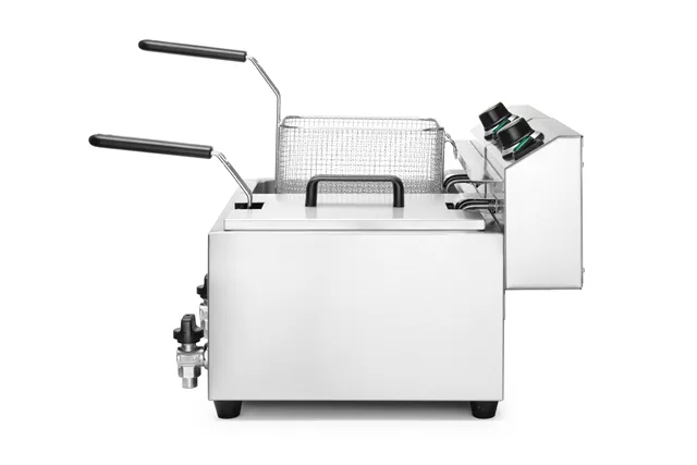 Frytownica manualna z kranem spustowym, 2x8l, Profi Line, 16L, 230V/7000W, 610x515x369mm Hendi 209301