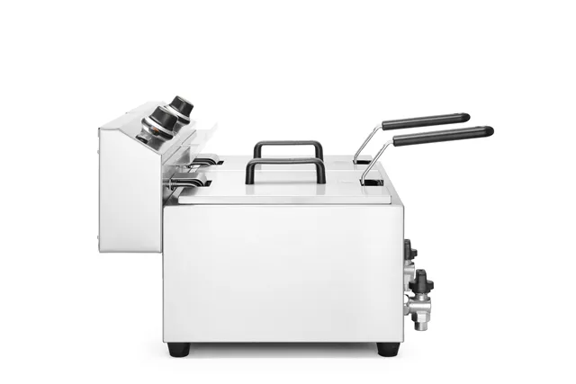 Frytownica manualna z kranem spustowym, 2x8l, Profi Line, 16L, 230V/7000W, 610x515x369mm Hendi 209301