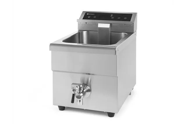 Frytownica indukcyjna z kranem spustowym, 8l, 8L, jasnoszary, 230V/3500W, 288x619x408mm Hendi 215012