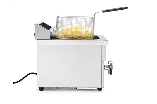 Frytownica indukcyjna z kranem spustowym, 8l, 8L, jasnoszary, 230V/3500W, 288x619x408mm Hendi 215012