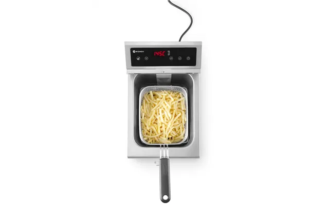 Frytownica indukcyjna z kranem spustowym, 8l, 8L, jasnoszary, 230V/3500W, 288x619x408mm Hendi 215012