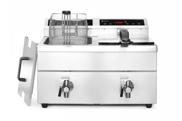 Frytownica indukcyjna z kranem spustowym, 2x8l, Profi Line, 16L, 230V/7000W, 577x609x410mm Hendi 215029