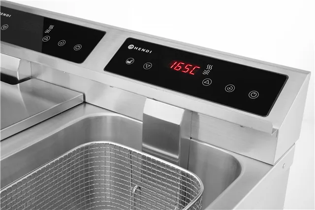 Frytownica indukcyjna z kranem spustowym, 2x8l, Profi Line, 16L, 230V/7000W, 577x609x410mm Hendi 215029