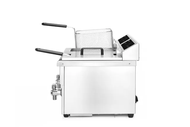 Frytownica indukcyjna z kranem spustowym, 2x8l, Profi Line, 16L, 230V/7000W, 577x609x410mm Hendi 215029