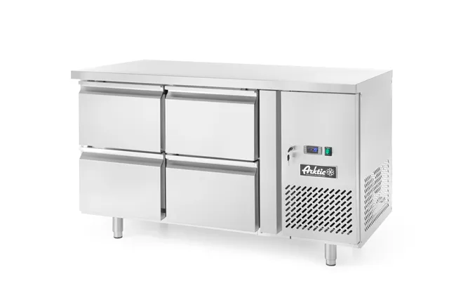 Stół chłodniczy z 4 szufladami i agregatem bocznym, Profi Line, 230V/250W, 1360x700x858mm Arktic 233764