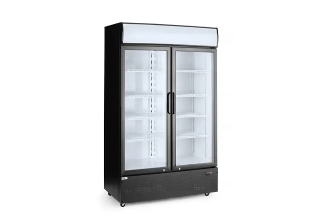 Lodówka barowa z podświetlanym panelem, 2-drzwiowa, 512L, czarny, 220-240V/510W, 1120x585x1900mm Arktic 233795