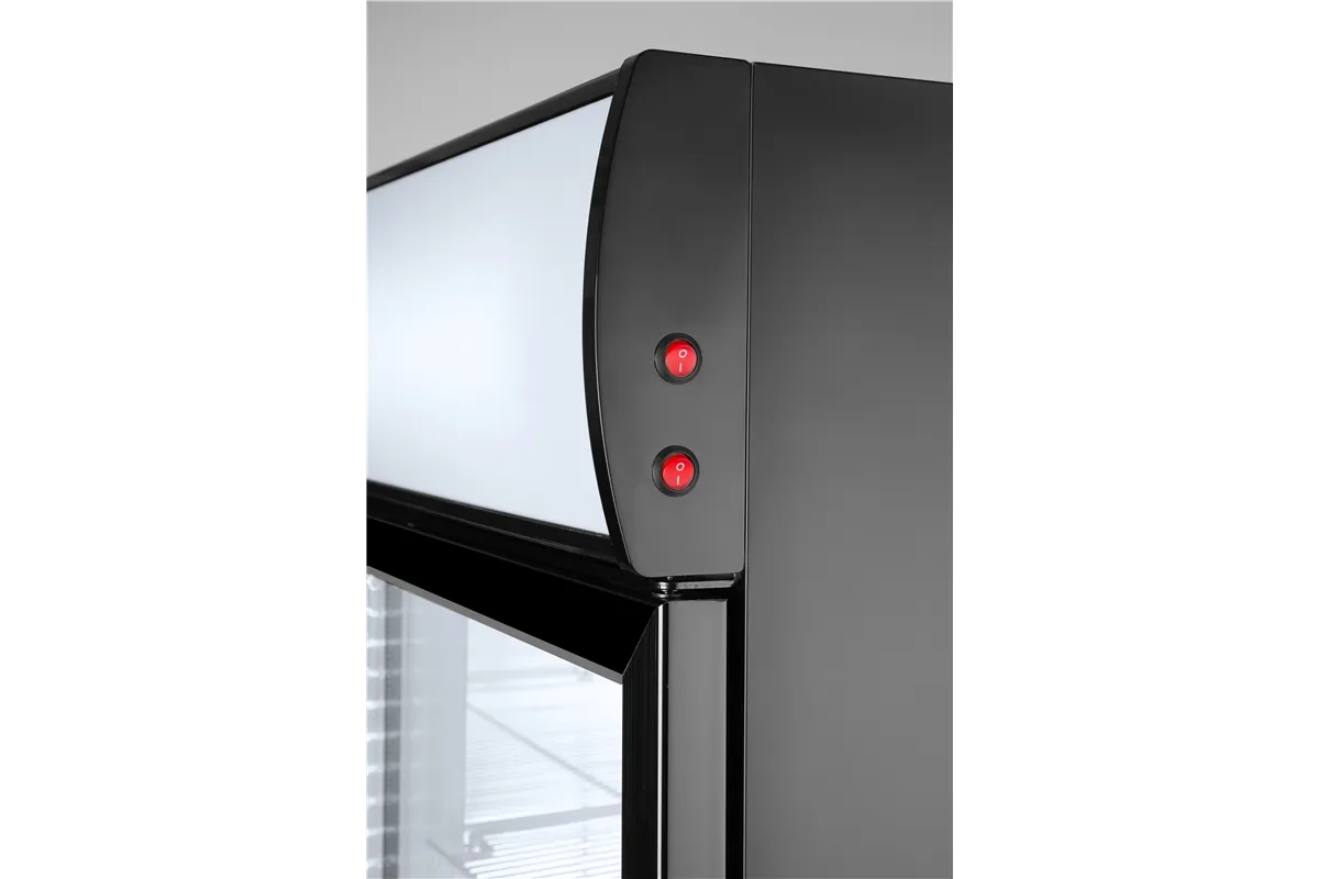 Lodówka barowa z podświetlanym panelem, 2-drzwiowa, 512L, czarny, 220-240V/510W, 1120x585x1900mm Arktic 233795