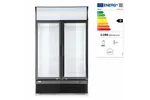 Lodówka barowa z podświetlanym panelem, 2-drzwiowa, 512L, czarny, 220-240V/510W, 1120x585x1900mm Arktic 233795