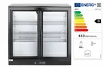 Lodówka barowa z podwójnymi drzwiami suwanymi, 158L, czarny, 220-240V/160W, 900x520x865mm Arktic 233917