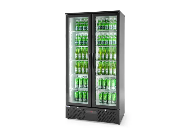 Lodówka barowa 2-drzwiowa, 384L, czarny, 220-240V/365W, 900x530x1820mm Arktic 233931