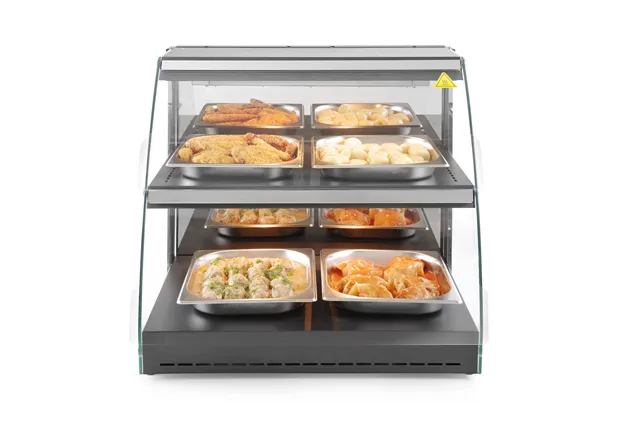 Witryna grzewcza nastawna kwarcowa, dwupoziomowa, 230V/560W, 650x485x630mm Hendi 233962
