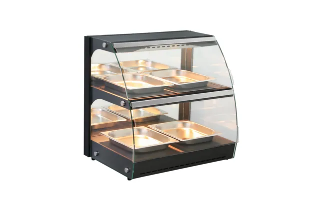 Witryna grzewcza nastawna kwarcowa, dwupoziomowa, 230V/560W, 650x485x630mm Hendi 233962