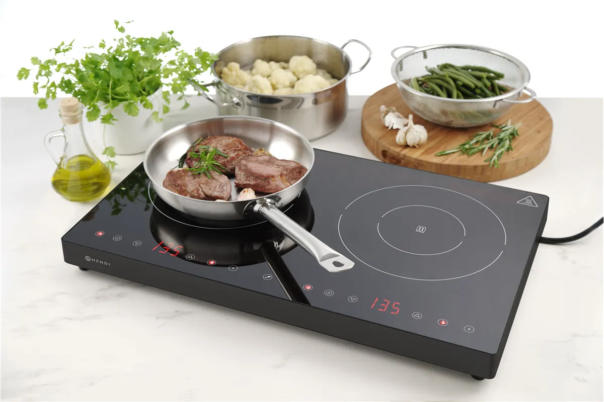 Kuchenka indukcyjna podwójna, Kitchen Line, 230V/3500W, 608x405x54mm Hendi 239414