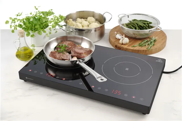Kuchenka indukcyjna podwójna, Kitchen Line, 230V/3500W, 608x405x54mm Hendi 239414