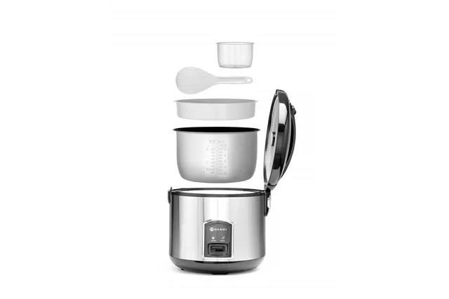 Urządzenie do gotowania ryżu i kaszy z funkcją gotowania na parze, 1,8l, Profi Line, 1,8L, 230V/700W, ⌀280x285mm Hendi 240410