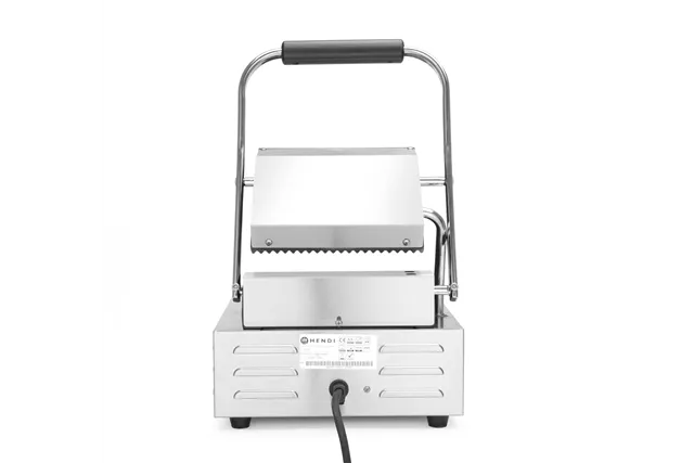 Grill kontaktowy pojedynczy, góra i dół ryflowane, 230V/1800W, 310x375x216mm Hendi 263501