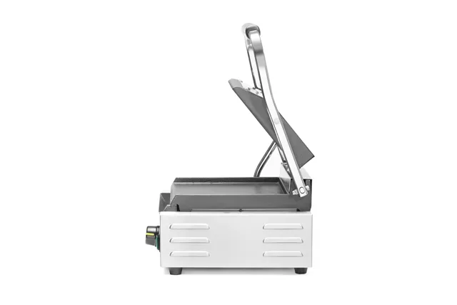 Grill kontaktowy pojedynczy, góra ryflowana , dół gładki, 230V/1800W, 310x375x216mm Hendi 263600