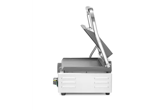 Grill kontaktowy Panini, góra ryflowana, dół gładki, 230V/2200W, 430x375x216mm Hendi 263662