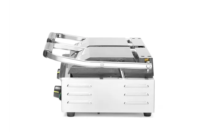 Grill kontaktowy podwójny, góra ryflowana , dół gładki, 230V/3600W, 570x375x216mm Hendi 263808