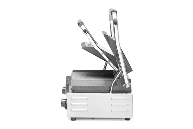 Grill kontaktowy podwójny, 1/2 gładka, 1/2 ryflowana, 230V/3600W, 570x375x216mm Hendi 263907