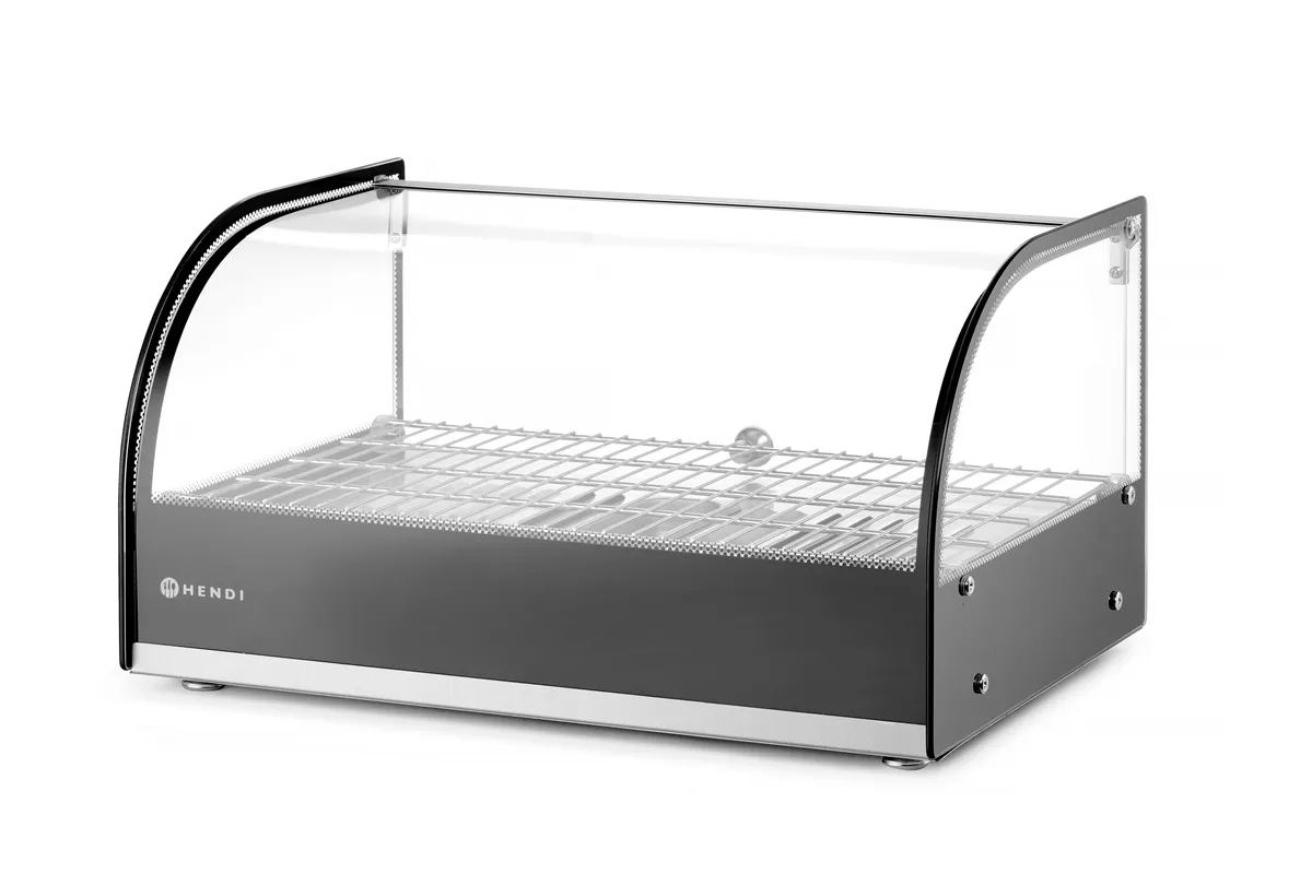 Witryna grzewcza nastawna, pojedyncza, czarny, 220-240V/800W, 554x376x311mm Hendi 273982