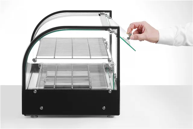 Witryna grzewcza podwójna, podwójna, czarny, 220-240V/800W, 554x376x376mm Hendi 273999