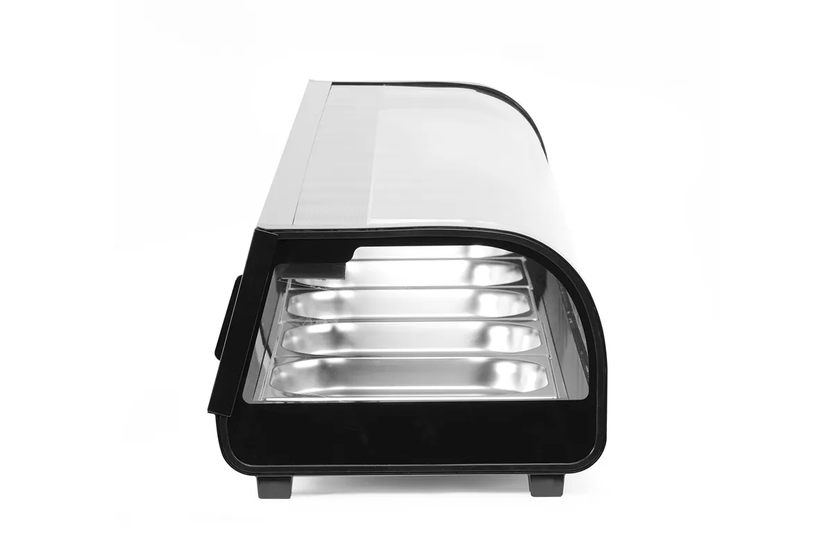 Witryna chłodnicza do sushi Pojemność: 5xGN1/2 (H)40mm – pojemniki w zestawie. czarny 220-240V/190W 1800x420x265mm Arktic 274040
