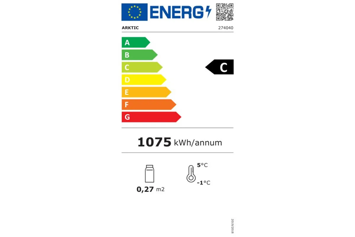 Witryna chłodnicza do sushi Pojemność: 5xGN1/2 (H)40mm – pojemniki w zestawie. czarny 220-240V/190W 1800x420x265mm Arktic 274040