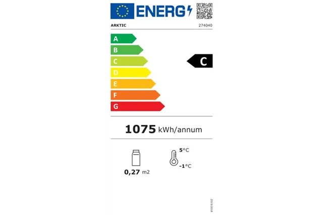 Witryna chłodnicza do sushi Pojemność: 5xGN1/2 (H)40mm – pojemniki w zestawie. czarny 220-240V/190W 1800x420x265mm Arktic 274040