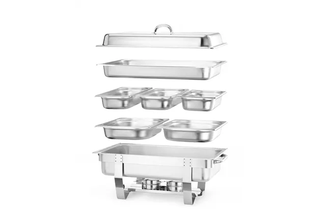 Podgrzewacz na pastę GN 1/1 – zestaw z pojemnikami GN, Kitchen Line, 585x385x315mm Hendi 471050
