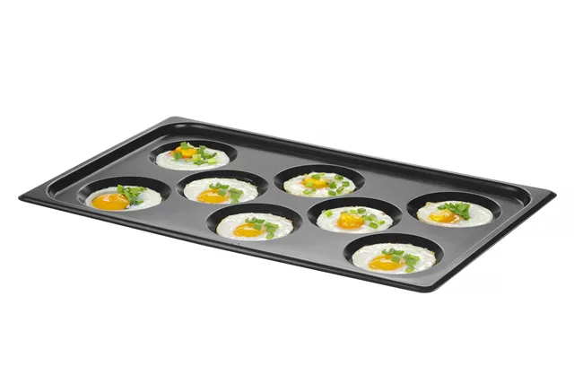 Blacha do jajek sadzonych, z powłoką nieprzywierającą CONVECTOMAT EGGPLATE, GN 1/1, czarny, 530x325x26mm Hendi 808856
