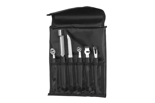 Zestaw noży dekoracyjnych – 6 elementowy, czarny, 280x100x50mm Hendi 856291