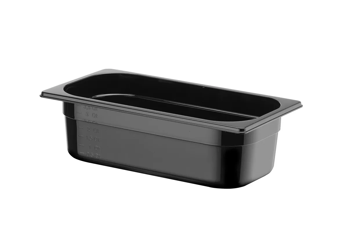 Pojemnik GN 1/3 z czarnego poliwęglanu, Profi Line, GN 1/3, 4L, czarny, 325x176x100mm Hendi 862520