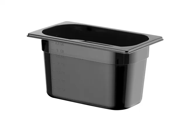 Pojemnik GN 1/4 z czarnego poliwęglanu, Profi Line, GN 1/4, 4L, czarny, 265x162x150mm Hendi 862612