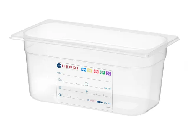 Pojemnik GN 1/3 HACCP, GN 1/3, 5,7L, transparentny, 325x176x150mm Hendi 880265