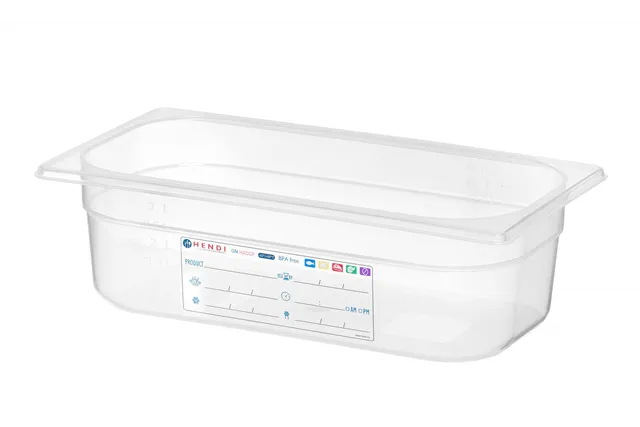 Pojemnik GN 1/3 HACCP, GN 1/3, 4L, transparentny, 325x176x100mm Hendi 880272