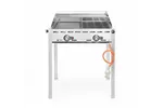 Grill Green Fire 2-palnikowy, Profi Line, Emaliowana patelnia żeliwna i ruszt GN 1/1, 11,6kW, 740x615x825mm Hendi 149508