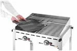 Grill Green Fire 2-palnikowy, Profi Line, Emaliowana patelnia żeliwna i ruszt GN 1/1, 11,6kW, 740x615x825mm Hendi 149508