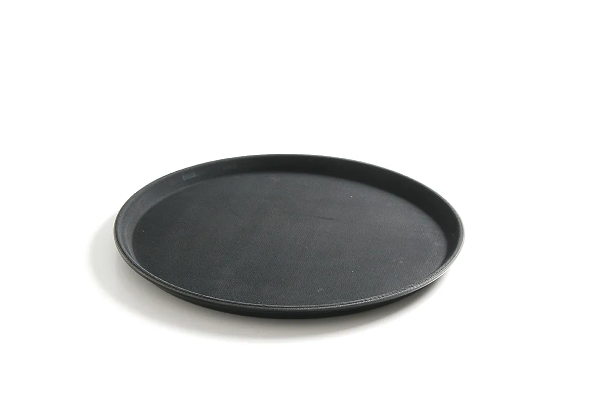 Taca do serwowania z polipropylenu, antypoślizgowa, okrągła, czarna, ⌀410x20mm Hendi 878149