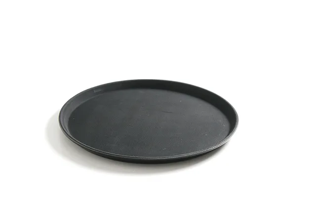 Taca do serwowania z polipropylenu, antypoślizgowa, okrągła, czarna, ⌀410x20mm Hendi 878149
