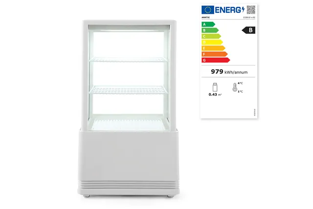 Witryna chłodnicza nastawna, 58l, biały, 230V/170W, 452x406x830mm Arktic 233610