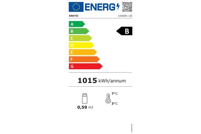 Witryna chłodnicza nastawna, 78l, czarny, 230V/170W, 444x397x940mm Arktic 233658
