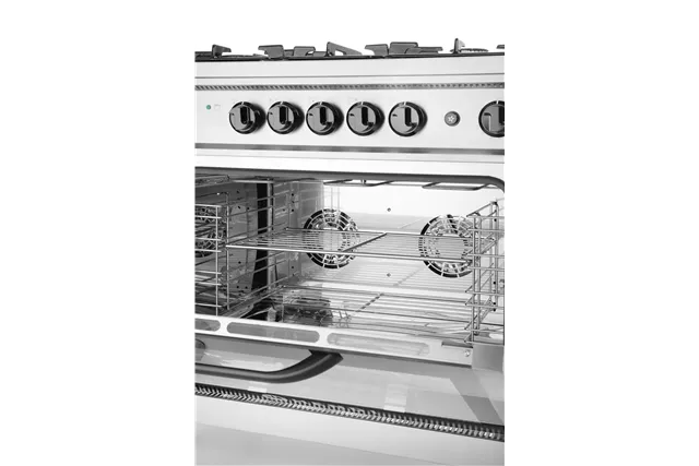 Kuchnia gazowa 5-palnikowa z piekarnikiem elektrycznym i grillem Kitchen Line 230V/2900W 14,3kW 900x653x900mm Hendi 225707